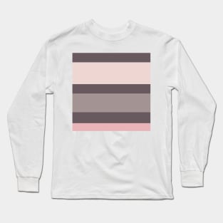 An unparagoned melt of Dirty Purple, Spanish Gray, Lotion Pink and Soft Pink stripes. Long Sleeve T-Shirt